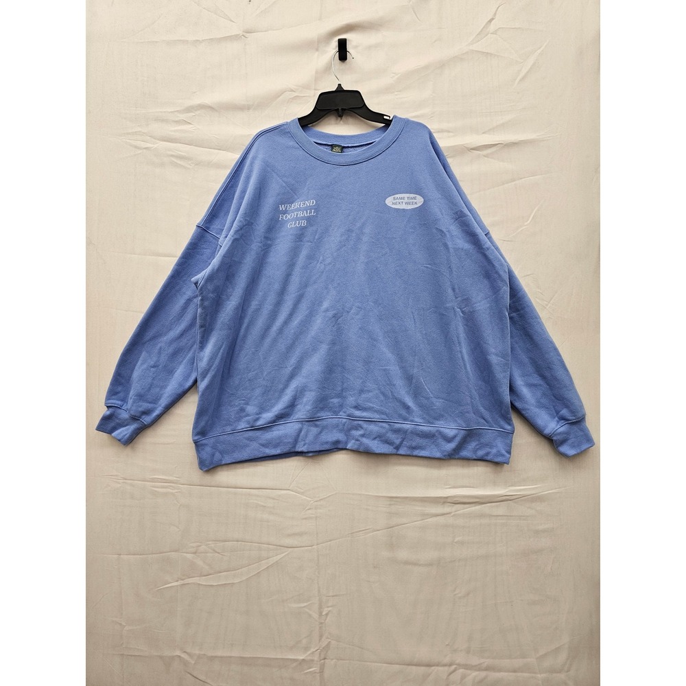 Wild Fable Weekend Football Club Blue Oversized Sweatshirt XXL NWT‎ 331114740 - Picture 1 of 7